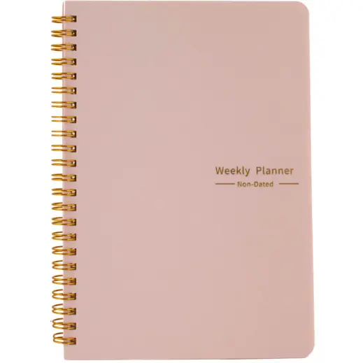 A5 Weekly Planner Non-Dated Pink Front